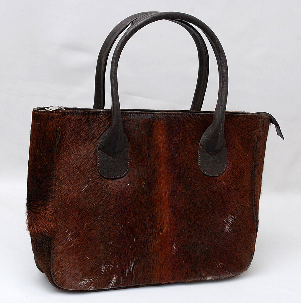 Dark Brown Cowhide Ladies Shoulder Purse