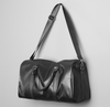 New Unisex Black Leather Travel Weekender Bag