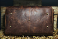 leather weekender bag with shoe compartment