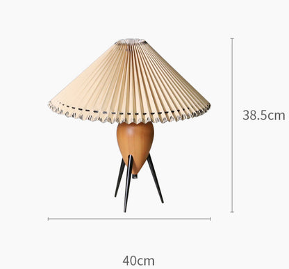 Medieval Origami Boho Table Lamp with Wooden Base