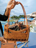 Handmade Rattan handbag With Coconut Button
