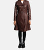 Genuine Leather Trench Coat For Women