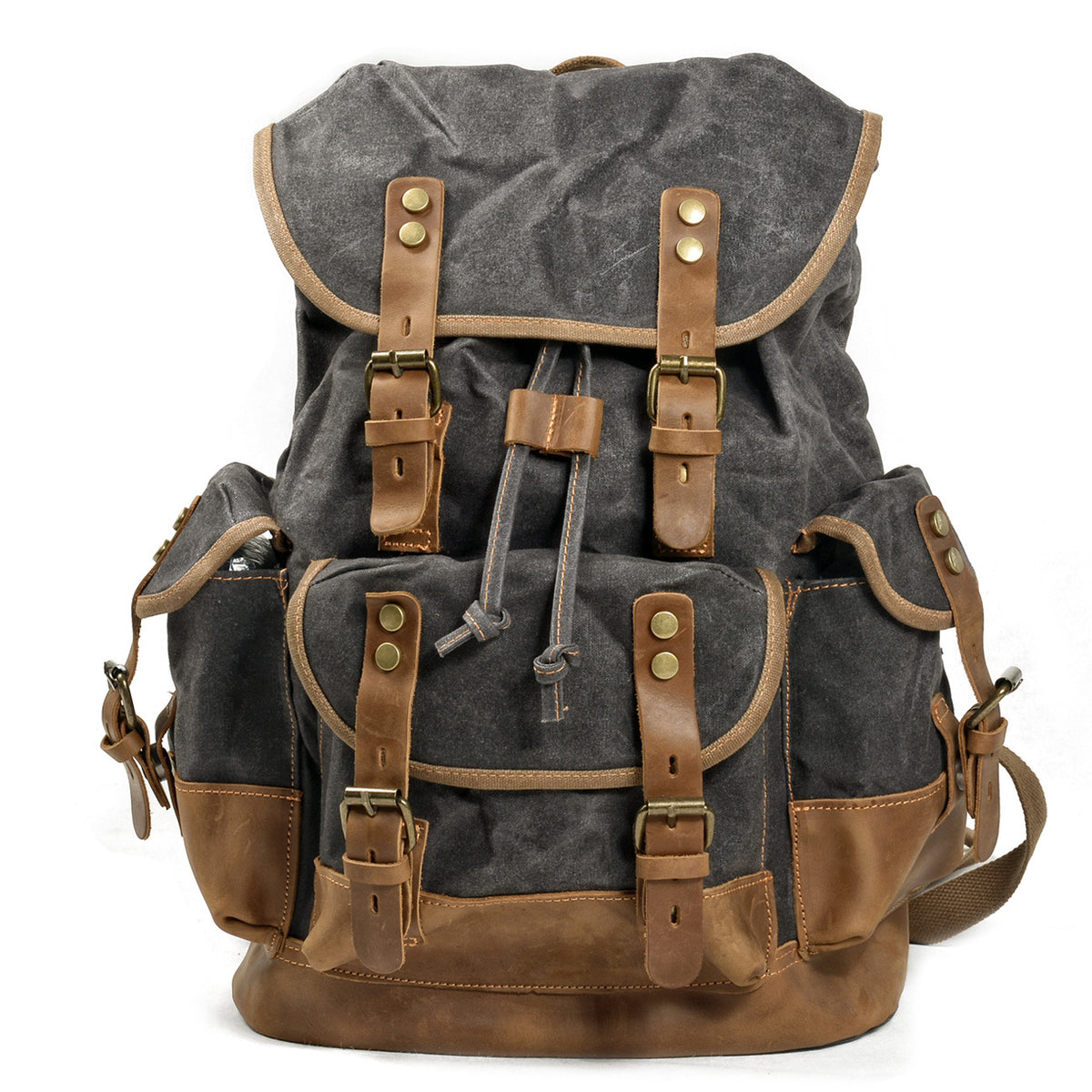 Vintage Canvas Backpack with Leather Trim for Everyday Travel 6