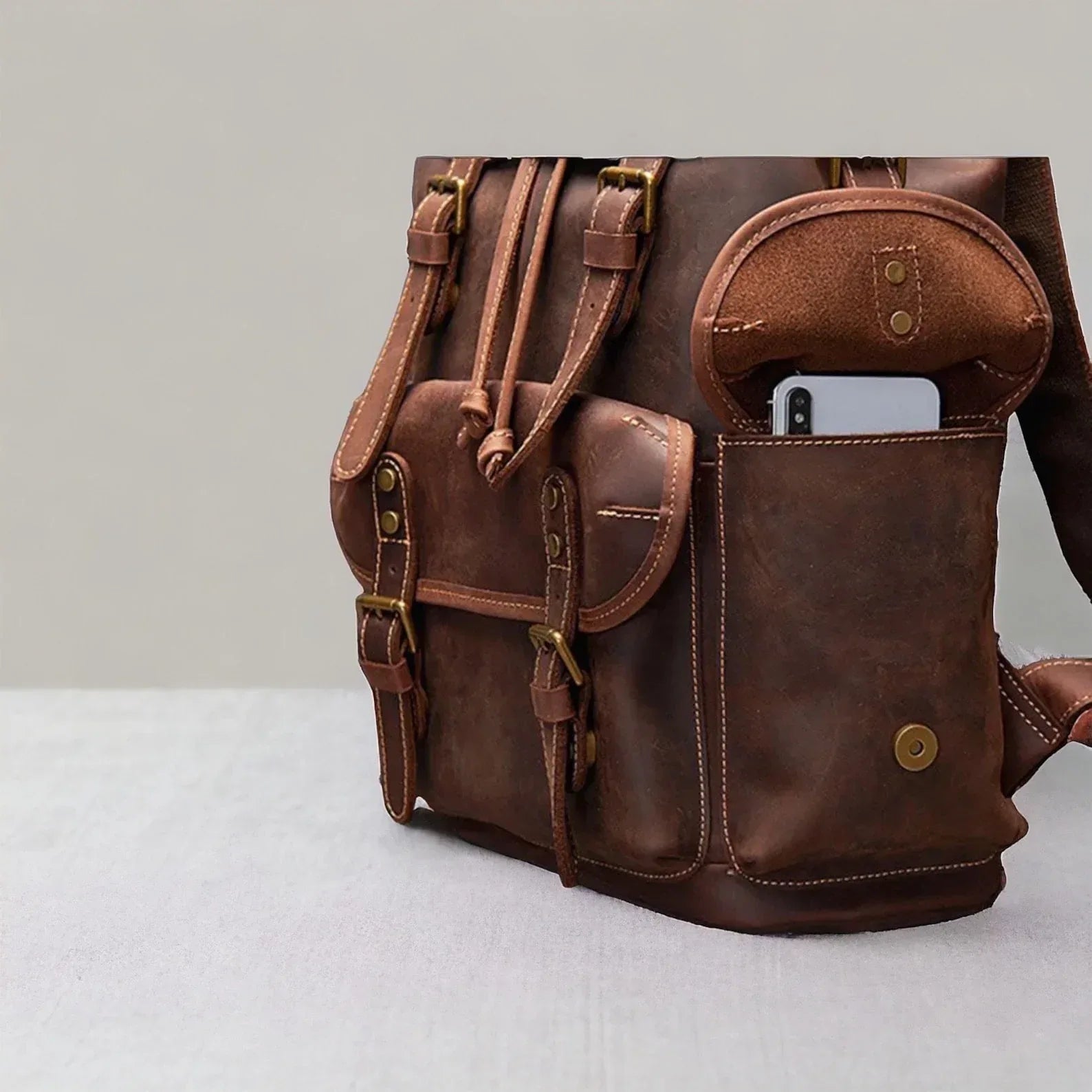boho laptop backpack Leather Laptop Backpack | Full Grain Leather 15.6" Laptop Backp