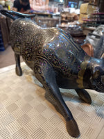 Brass Bull Statue Wall Street Inspired Antique Decor