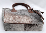 Speckled Tricolor Cowhide Tote Purse