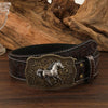 Men’s Western Longhorn Cowboy Leather Belt