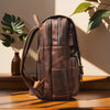 brown leather backpack men