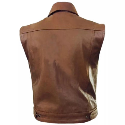 leather motorcycle vest waistcoat