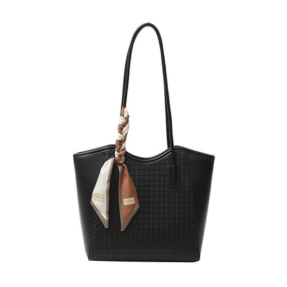 Women’s Texture Leather Shoulder Tote Bag Large Capacity