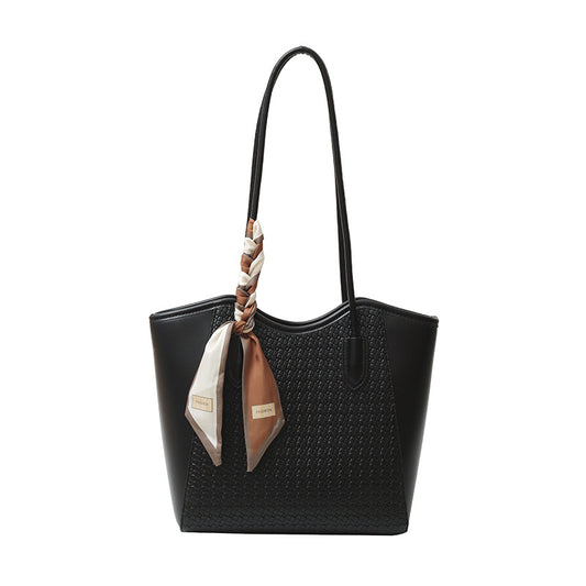 Women’s Texture Leather Shoulder Tote Bag Large Capacity