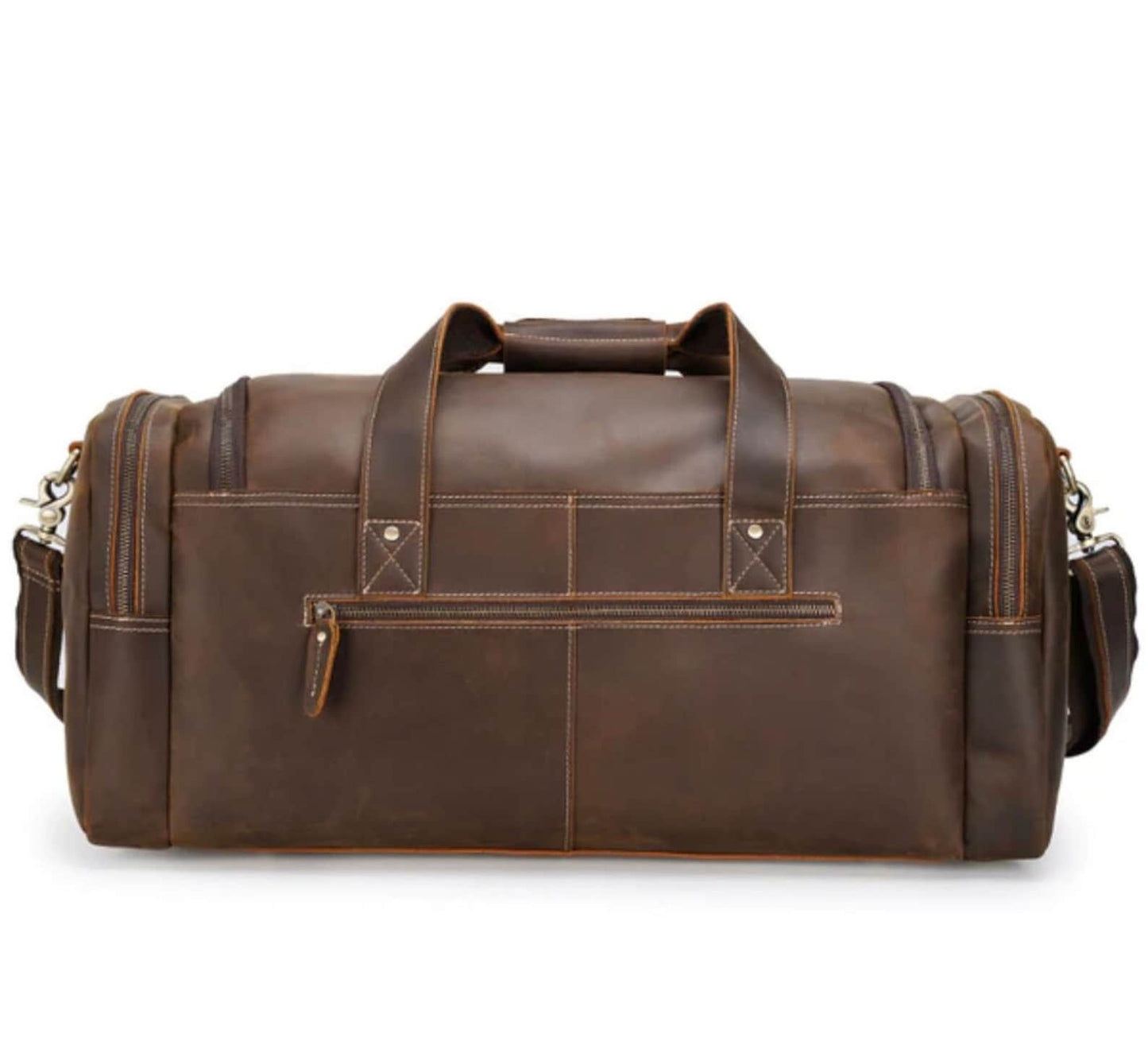 Real Genuine Leather Overnight Duffle Bag