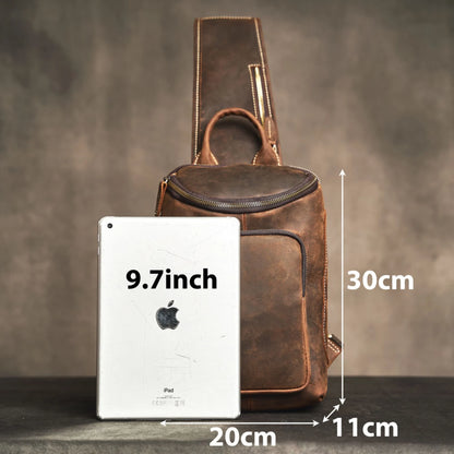 Genuine Leather Crossbody Chest Bag