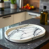 Marble Vanity Tray Oval Decorative Storage Plate