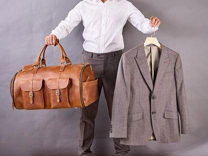 leather duffle garment bag