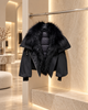 Women's Short Down Jacket with Detachable Raccoon Fur Collar 4 S