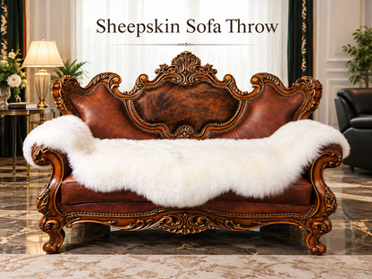 Genuine Sheepskin Throw for Sofa, Bedside and Living Room Decor