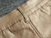 Gold shorts with low rise metallic faux leather fit