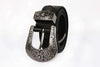 Embossed Genuine Leather Western Belt with Antique Buckle