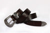 Embossed Genuine Leather Western Belt with Antique Buckle