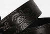 Embossed Genuine Leather Western Belt with Antique Buckle