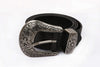 Embossed Genuine Leather Western Belt with Antique Buckle