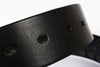 Black Genuine Leather Punk Belt with Rivets