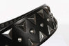 Black Genuine Leather Punk Belt with Rivets