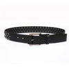 Black Genuine Leather Punk Belt with Rivets
