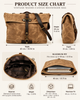 Canvas Courier Bag for Men with Waxed Canvas and Cowhide Leather