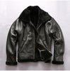 Men Sheepskin B3 Shearling Leather Aviator Flight Jacket