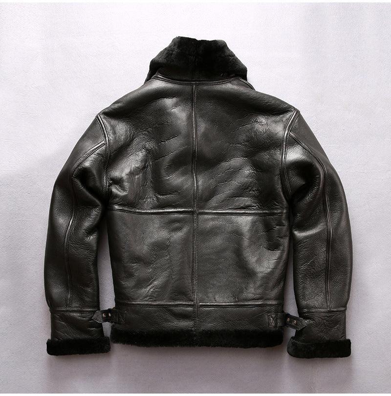Men Sheepskin B3 Shearling Leather Aviator Flight Jacket