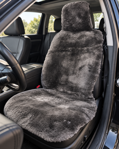 Genuine Sheepskin Car Seat Cover with Soft Tan Wool