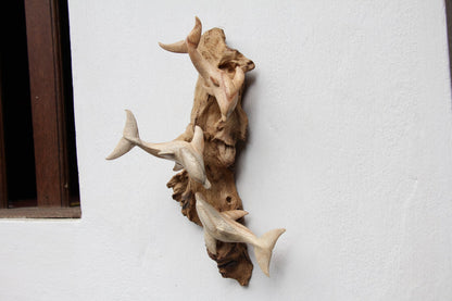 Hand Carved Wood Dolphin