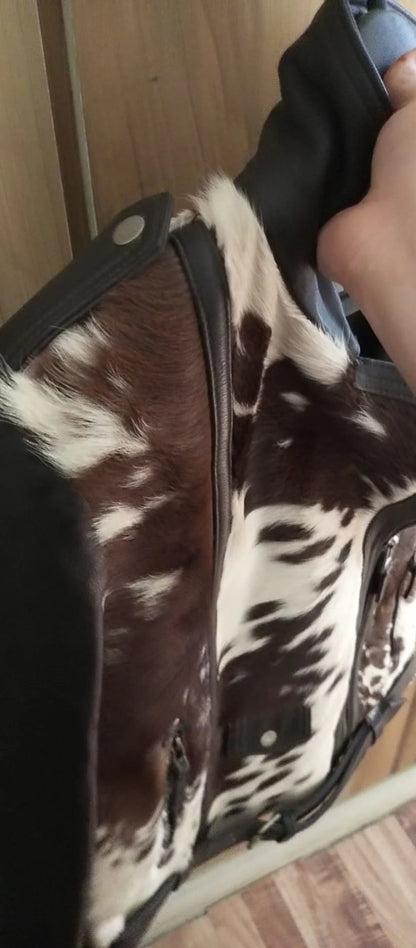 Women's Biker Hair On Cow Skin Jacket