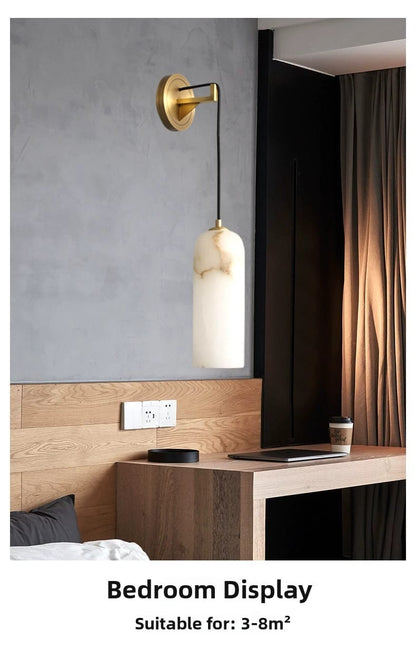 All-Copper Spanish Marble Wall Lamp