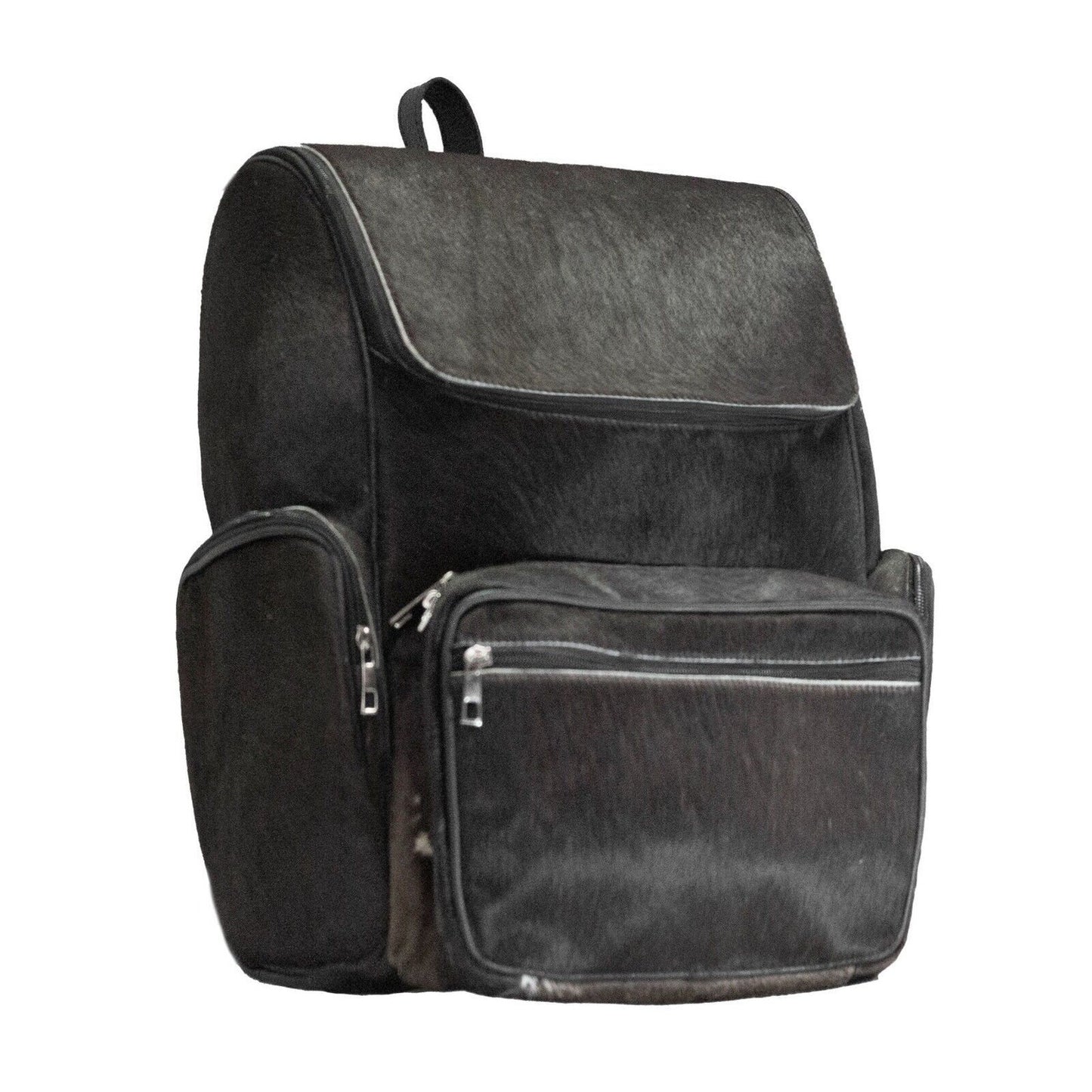 Natural Black Cowhide Backpack Bag