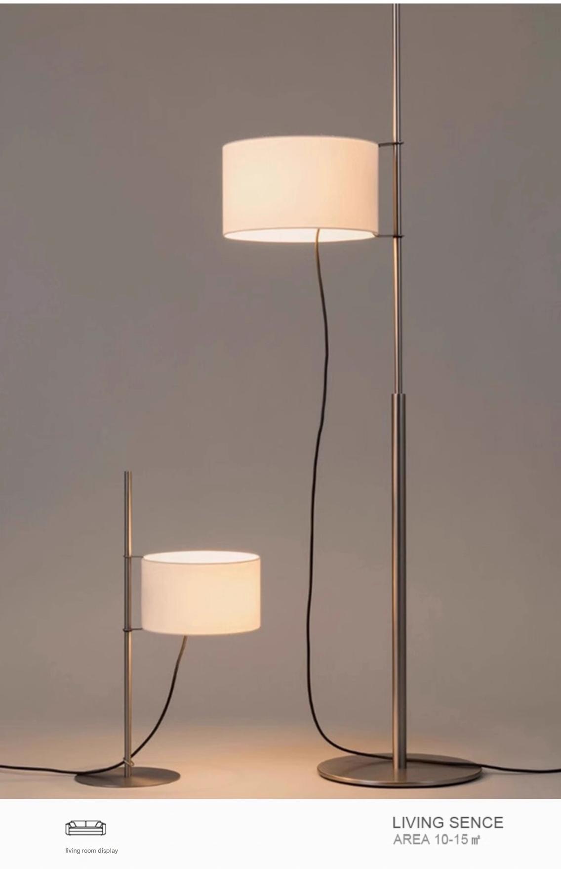 Spanish Designer Adjustable Floor Lamp with Fabric Shade