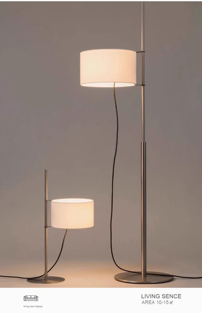 Spanish Designer Adjustable Floor Lamp with Fabric Shade