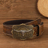 Men’s Western Longhorn Cowboy Leather Belt
