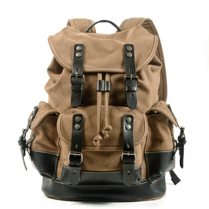 Vintage Canvas Backpack with Leather Trim for Everyday Travel 7