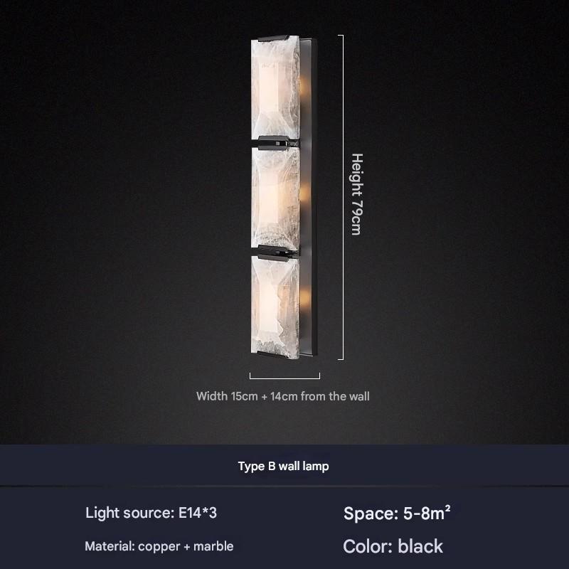 Modern Marble and Copper Wall Lamp Indoor Wall Sconce