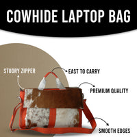 Cowhide office briefcase bag