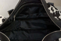 Natural Hair On Cowhide Duffel Bag Black White