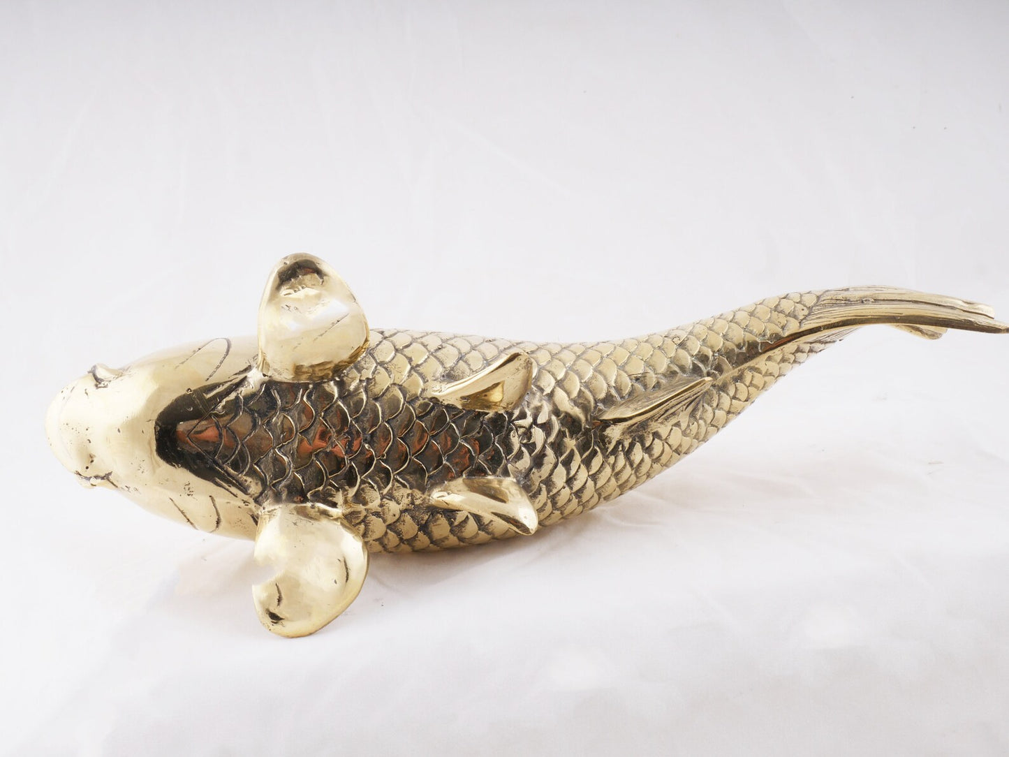 Elegant Brass Koi Fish Statue Decor