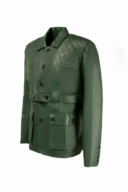 Women's Green Genuine Leather Jacket