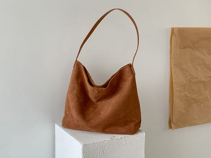 Retro Suede Tote Bag for Women