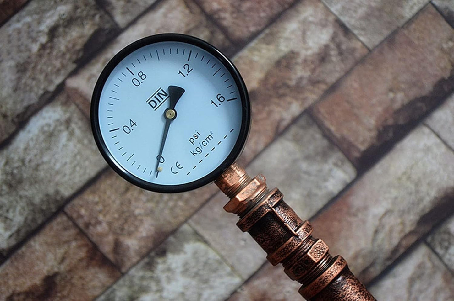 Industrial steampunk copper water pipe floor lamp