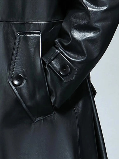 men's tall long leather coats