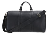 Genuine Black Leather Travel Bag With Shoe Compartment